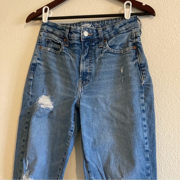 Old Navy Women's High-Waisted OG Straight Ripped Jeans Size 2 - Picture 4 of 15